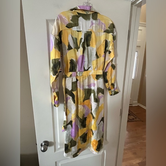 French Connection Multicolor Abstract Print Women's Shirt Dress Size Small - Picture 4 of 16